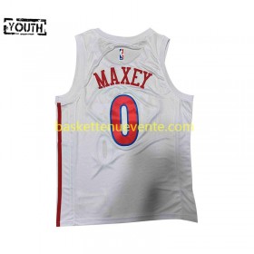 Maillot Basket Philadelphia 76ers Maxey 0 Nike 2022-2023 City Edition Blanc Swingman - Enfant